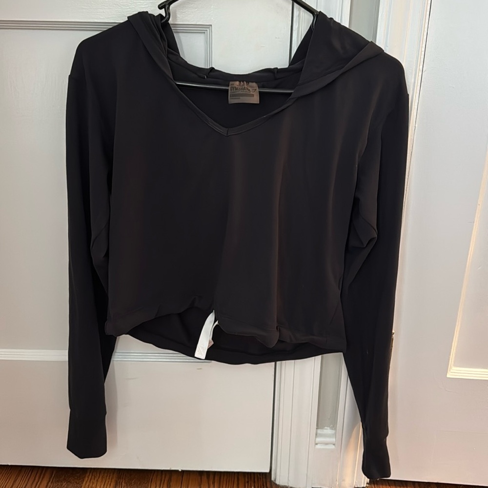 Gymshark Cropped Black Pullover Small
